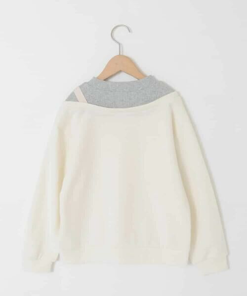 a.v.v / アー・ヴェ・ヴェ カットソー | [120-160]【アシンメトリー/オフショル】ポコポコレイヤード風トレーナー | 詳細23