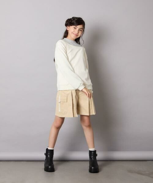 a.v.v / アー・ヴェ・ヴェ カットソー | [120-160]【アシンメトリー/オフショル】ポコポコレイヤード風トレーナー | 詳細8