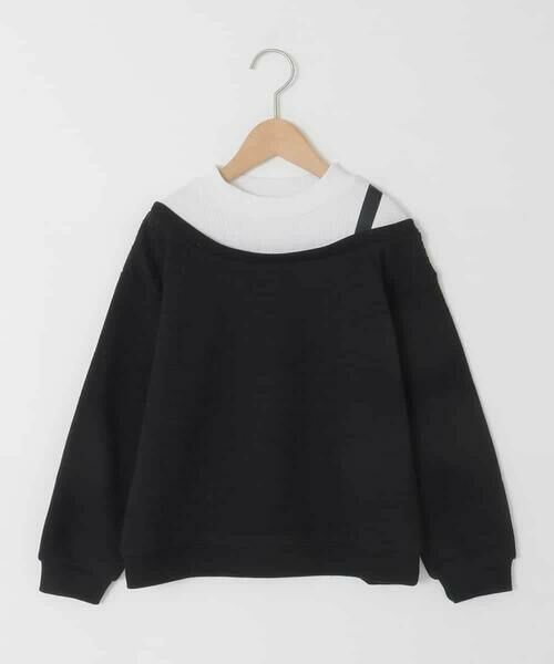 a.v.v / アー・ヴェ・ヴェ カットソー | [120-160]【アシンメトリー/オフショル】ポコポコレイヤード風トレーナー | 詳細28