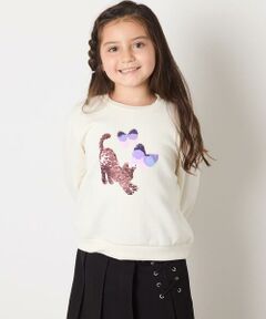 a.v.v / アー・ヴェ・ヴェ カットソー | [110-130]【裏起毛/シマエナガ ふわふわアップリケ/ネコ リバーシブルスパンコール】アソートモチーフトレーナー