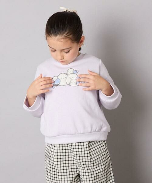 a.v.v / アー・ヴェ・ヴェ カットソー | [110-130]【裏起毛/シマエナガ ふわふわアップリケ/ネコ リバーシブルスパンコール】アソートモチーフトレーナー | 詳細1