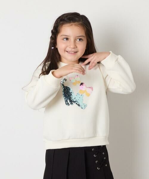 a.v.v / アー・ヴェ・ヴェ カットソー | [110-130]【裏起毛/シマエナガ ふわふわアップリケ/ネコ リバーシブルスパンコール】アソートモチーフトレーナー | 詳細11