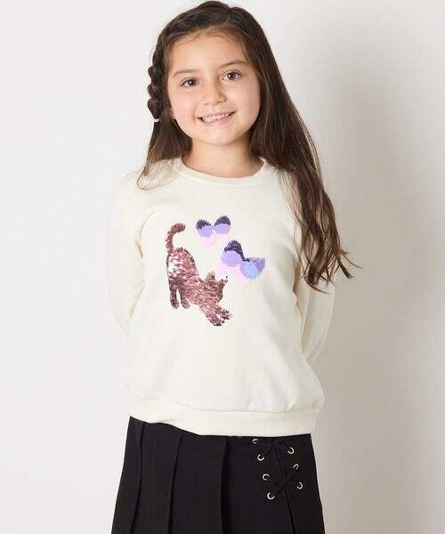 a.v.v / アー・ヴェ・ヴェ カットソー | [110-130]【裏起毛/シマエナガ ふわふわアップリケ/ネコ リバーシブルスパンコール】アソートモチーフトレーナー | 詳細13