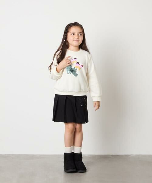 a.v.v / アー・ヴェ・ヴェ カットソー | [110-130]【裏起毛/シマエナガ ふわふわアップリケ/ネコ リバーシブルスパンコール】アソートモチーフトレーナー | 詳細15