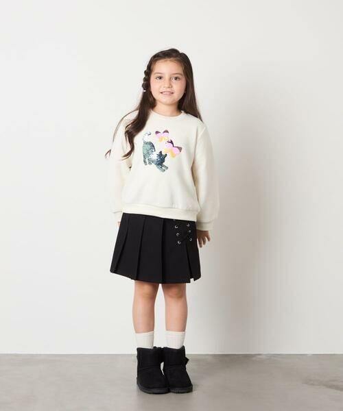 a.v.v / アー・ヴェ・ヴェ カットソー | [110-130]【裏起毛/シマエナガ ふわふわアップリケ/ネコ リバーシブルスパンコール】アソートモチーフトレーナー | 詳細16