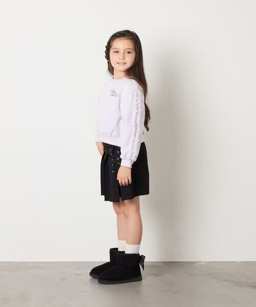 a.v.v / アー・ヴェ・ヴェ カットソー | [100-160]【WEB限定商品/裏起毛/チュールフリル/ワンポイント刺繍/クロップド丈】チュールスリーブクロップドトレーナー | 詳細29