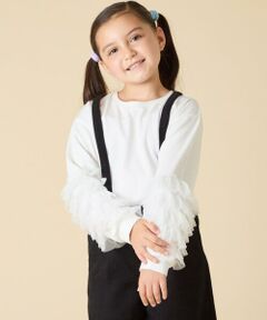 a.v.v / アー・ヴェ・ヴェ カットソー | [130-160]チュールスリーブポンチカットソー