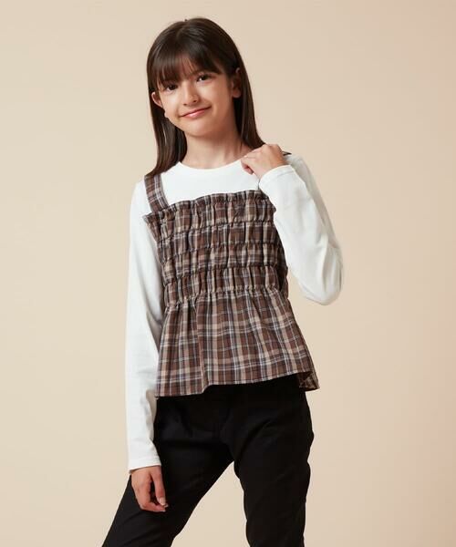 a.v.v / アー・ヴェ・ヴェ カットソー | [100-160]シャーリングビスチェドッキングトップス | 詳細13