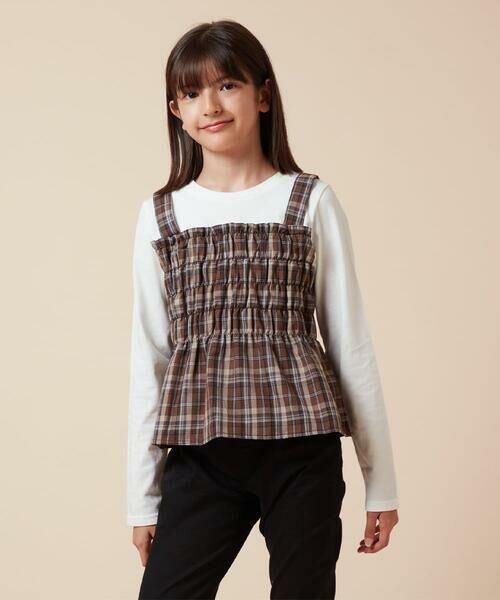 a.v.v / アー・ヴェ・ヴェ カットソー | [100-160]シャーリングビスチェドッキングトップス | 詳細14