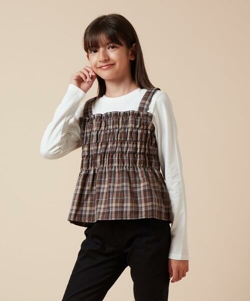 a.v.v / アー・ヴェ・ヴェ カットソー | [100-160]シャーリングビスチェドッキングトップス | 詳細15