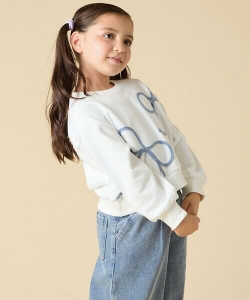 a.v.v / アー・ヴェ・ヴェ カットソー | [120-160]【立体リボンがカワイイ/通学にもオススメ】リボンテープ裏毛トレーナー | 詳細10