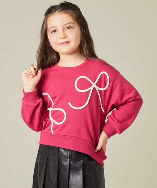 a.v.v / アー・ヴェ・ヴェ カットソー | [120-160]【立体リボンがカワイイ/通学にもオススメ】リボンテープ裏毛トレーナー | 詳細23