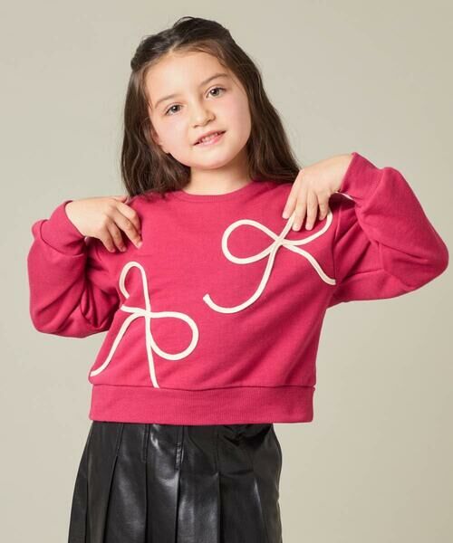 a.v.v / アー・ヴェ・ヴェ カットソー | [120-160]【立体リボンがカワイイ/通学にもオススメ】リボンテープ裏毛トレーナー | 詳細24