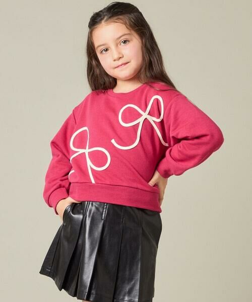 a.v.v / アー・ヴェ・ヴェ カットソー | [120-160]【立体リボンがカワイイ/通学にもオススメ】リボンテープ裏毛トレーナー | 詳細25