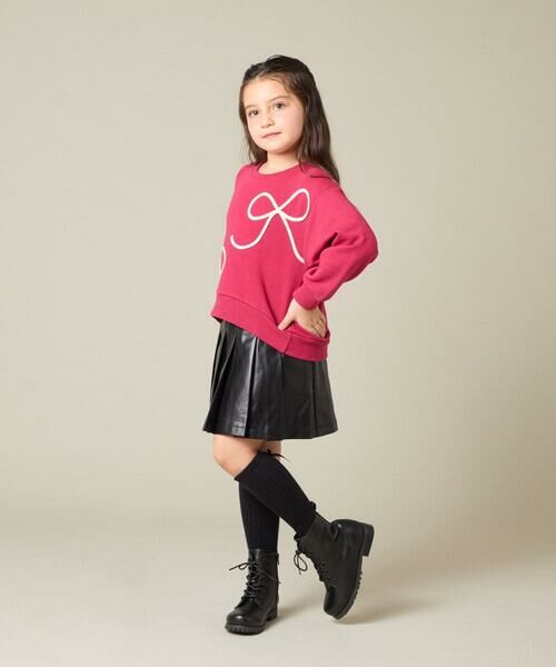 a.v.v / アー・ヴェ・ヴェ カットソー | [120-160]【立体リボンがカワイイ/通学にもオススメ】リボンテープ裏毛トレーナー | 詳細28