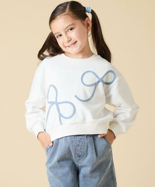 a.v.v / アー・ヴェ・ヴェ カットソー | [120-160]【立体リボンがカワイイ/通学にもオススメ】リボンテープ裏毛トレーナー | 詳細6