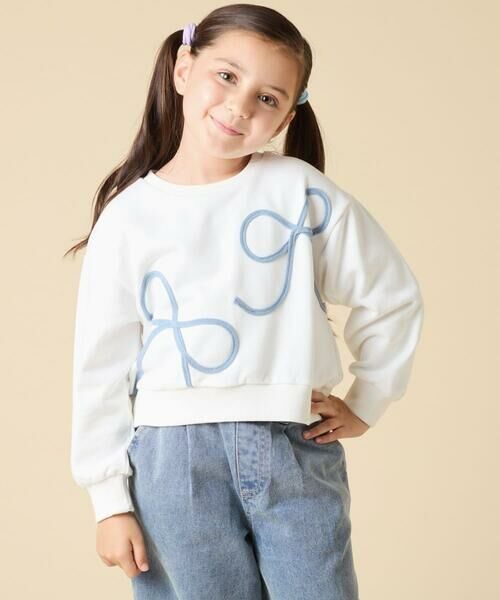 a.v.v / アー・ヴェ・ヴェ カットソー | [120-160]【立体リボンがカワイイ/通学にもオススメ】リボンテープ裏毛トレーナー | 詳細7