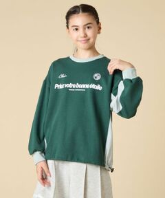 a.v.v / アー・ヴェ・ヴェ カットソー | [130-160]【切り替えバイカラー/スポーティ】配色切り替えロゴトレーナー