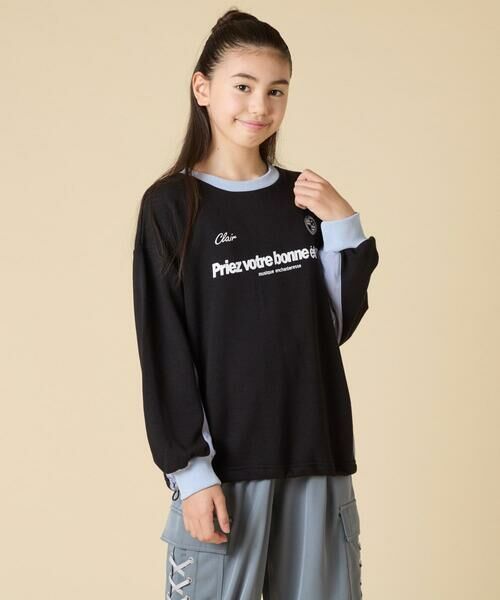 a.v.v / アー・ヴェ・ヴェ カットソー | [130-160]【切り替えバイカラー/スポーティ】配色切り替えロゴトレーナー | 詳細12