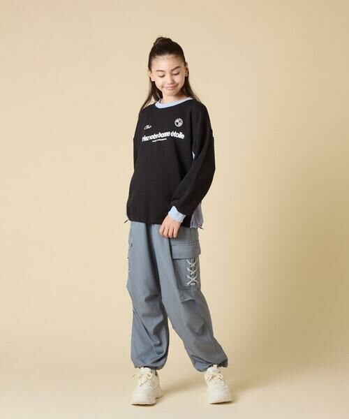 a.v.v / アー・ヴェ・ヴェ カットソー | [130-160]【切り替えバイカラー/スポーティ】配色切り替えロゴトレーナー | 詳細14