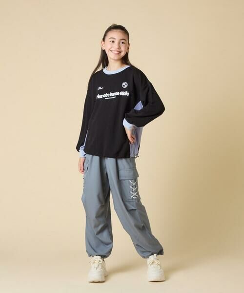 a.v.v / アー・ヴェ・ヴェ カットソー | [130-160]【切り替えバイカラー/スポーティ】配色切り替えロゴトレーナー | 詳細15