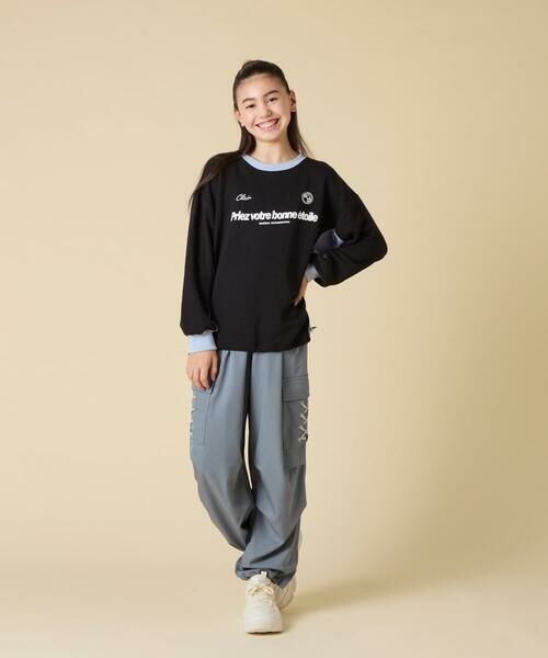 a.v.v / アー・ヴェ・ヴェ カットソー | [130-160]【切り替えバイカラー/スポーティ】配色切り替えロゴトレーナー | 詳細17