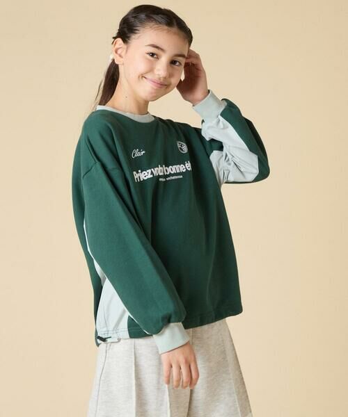 a.v.v / アー・ヴェ・ヴェ カットソー | [130-160]【切り替えバイカラー/スポーティ】配色切り替えロゴトレーナー | 詳細2