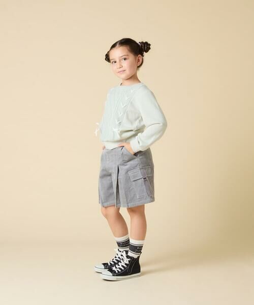 a.v.v / アー・ヴェ・ヴェ ニット・セーター | [120-160]【通学にもオススメ/ケーブルニット×裏毛/編み上げリボン】ケーブルニットドッキングトレーナー | 詳細5