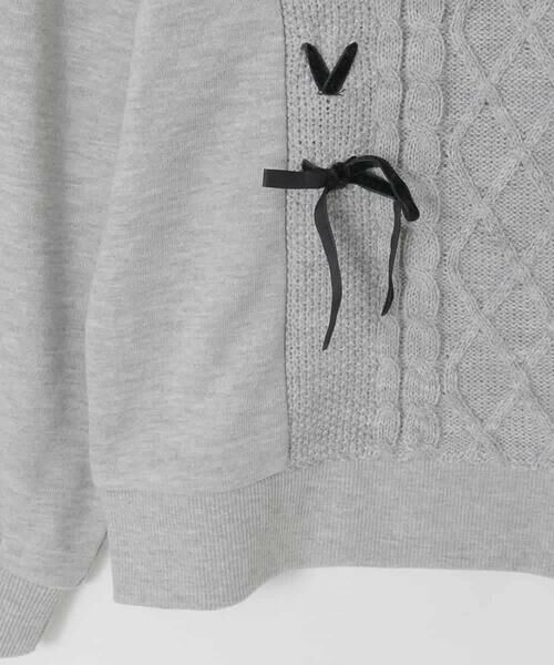a.v.v / アー・ヴェ・ヴェ ニット・セーター | [120-160]【通学にもオススメ/ケーブルニット×裏毛/編み上げリボン】ケーブルニットドッキングトレーナー | 詳細27