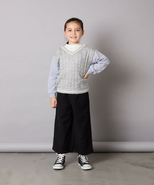 a.v.v / アー・ヴェ・ヴェ カットソー | [120-160]配色ラインケーブルニットドッキングトレーナー | 詳細2