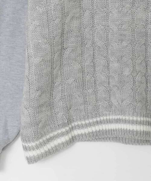 a.v.v / アー・ヴェ・ヴェ カットソー | [120-160]配色ラインケーブルニットドッキングトレーナー | 詳細26