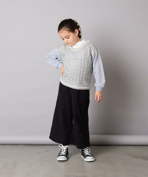 a.v.v / アー・ヴェ・ヴェ カットソー | [120-160]配色ラインケーブルニットドッキングトレーナー | 詳細3