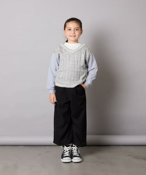 a.v.v / アー・ヴェ・ヴェ カットソー | [120-160]配色ラインケーブルニットドッキングトレーナー | 詳細4