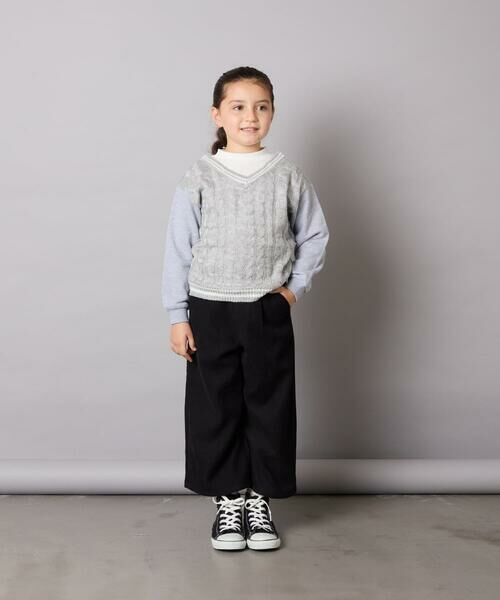 a.v.v / アー・ヴェ・ヴェ カットソー | [120-160]配色ラインケーブルニットドッキングトレーナー | 詳細5