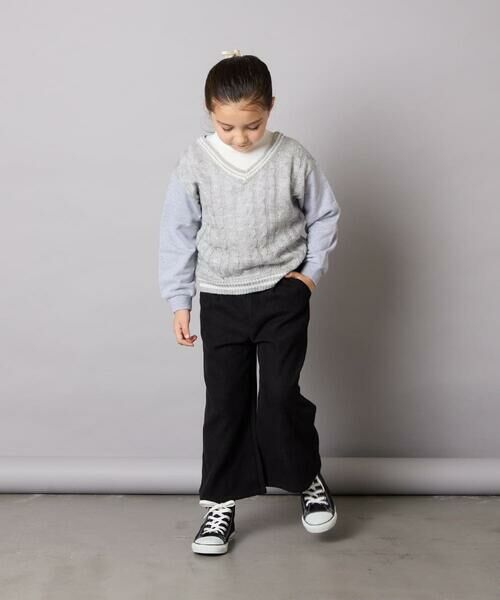 a.v.v / アー・ヴェ・ヴェ カットソー | [120-160]配色ラインケーブルニットドッキングトレーナー | 詳細6