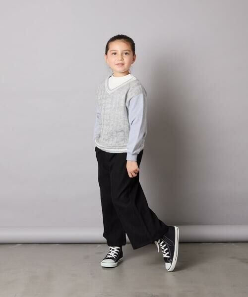 a.v.v / アー・ヴェ・ヴェ カットソー | [120-160]配色ラインケーブルニットドッキングトレーナー | 詳細7