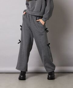 a.v.v / アー・ヴェ・ヴェ その他パンツ | [130-160]【裏起毛/ゆったりストレート/韓国コーデが叶う】サイドリボンスウェットパンツ