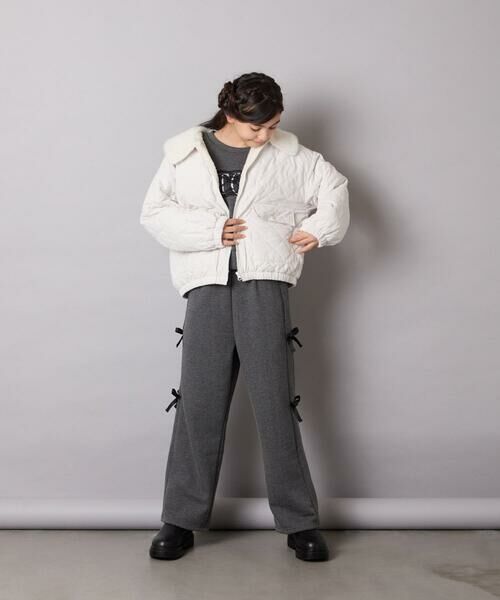 a.v.v / アー・ヴェ・ヴェ その他パンツ | [130-160]【裏起毛/ゆったりストレート/韓国コーデが叶う】サイドリボンスウェットパンツ | 詳細13