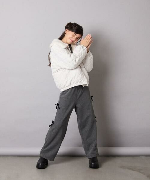 a.v.v / アー・ヴェ・ヴェ その他パンツ | [130-160]【裏起毛/ゆったりストレート/韓国コーデが叶う】サイドリボンスウェットパンツ | 詳細14