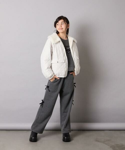 a.v.v / アー・ヴェ・ヴェ その他パンツ | [130-160]【裏起毛/ゆったりストレート/韓国コーデが叶う】サイドリボンスウェットパンツ | 詳細15