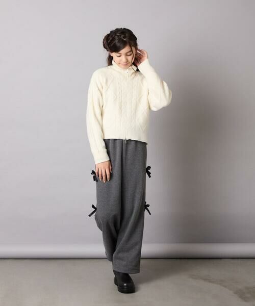 a.v.v / アー・ヴェ・ヴェ その他パンツ | [130-160]【裏起毛/ゆったりストレート/韓国コーデが叶う】サイドリボンスウェットパンツ | 詳細18