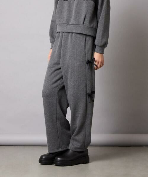 a.v.v / アー・ヴェ・ヴェ その他パンツ | [130-160]【裏起毛/ゆったりストレート/韓国コーデが叶う】サイドリボンスウェットパンツ | 詳細2