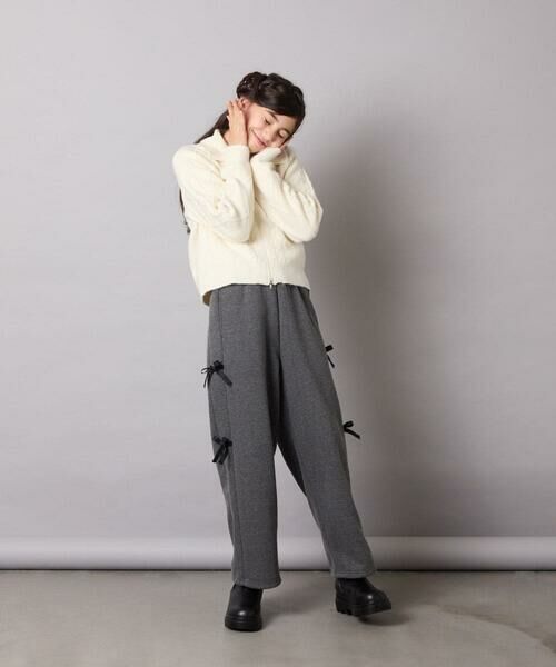 a.v.v / アー・ヴェ・ヴェ その他パンツ | [130-160]【裏起毛/ゆったりストレート/韓国コーデが叶う】サイドリボンスウェットパンツ | 詳細24