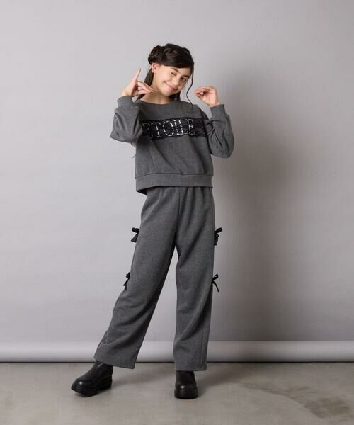 a.v.v / アー・ヴェ・ヴェ その他パンツ | [130-160]【裏起毛/ゆったりストレート/韓国コーデが叶う】サイドリボンスウェットパンツ | 詳細4