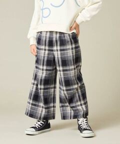 a.v.v / アー・ヴェ・ヴェ チノ・ワークパンツ | [120-160]【定番人気！/取り外し可能サスペンダー/後ろゴムで楽ちん】サス付きチェックワイドパンツ