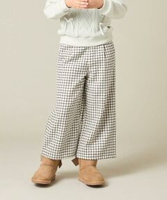 a.v.v / アー・ヴェ・ヴェ チノ・ワークパンツ | [120-160]【定番人気！/取り外し可能サスペンダー/後ろゴムで楽ちん】サス付きチェックワイドパンツ