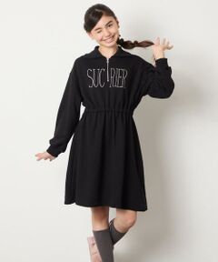 a.v.v / アー・ヴェ・ヴェ ロング・マキシ丈ワンピース | [130-160]ハーフジップロゴトレーナーワンピース