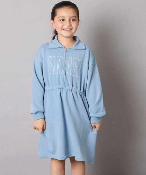 a.v.v / アー・ヴェ・ヴェ ロング・マキシ丈ワンピース | [130-160]ハーフジップロゴトレーナーワンピース | 詳細1