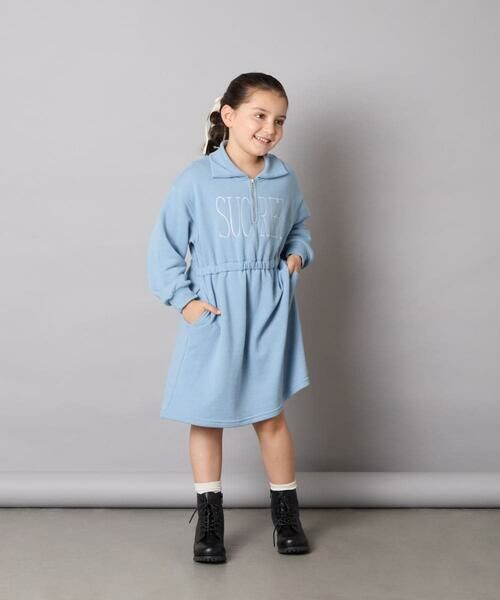 a.v.v / アー・ヴェ・ヴェ ロング・マキシ丈ワンピース | [130-160]ハーフジップロゴトレーナーワンピース | 詳細10