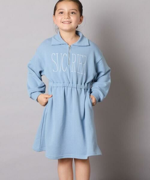 a.v.v / アー・ヴェ・ヴェ ロング・マキシ丈ワンピース | [130-160]ハーフジップロゴトレーナーワンピース | 詳細2